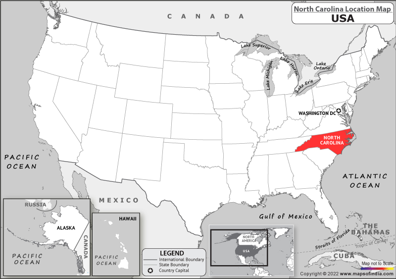 North Carolina Location Map